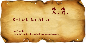 Kriszt Natália névjegykártya